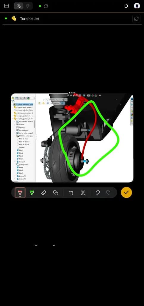 Dibujar sobre una captura de la vista CAD