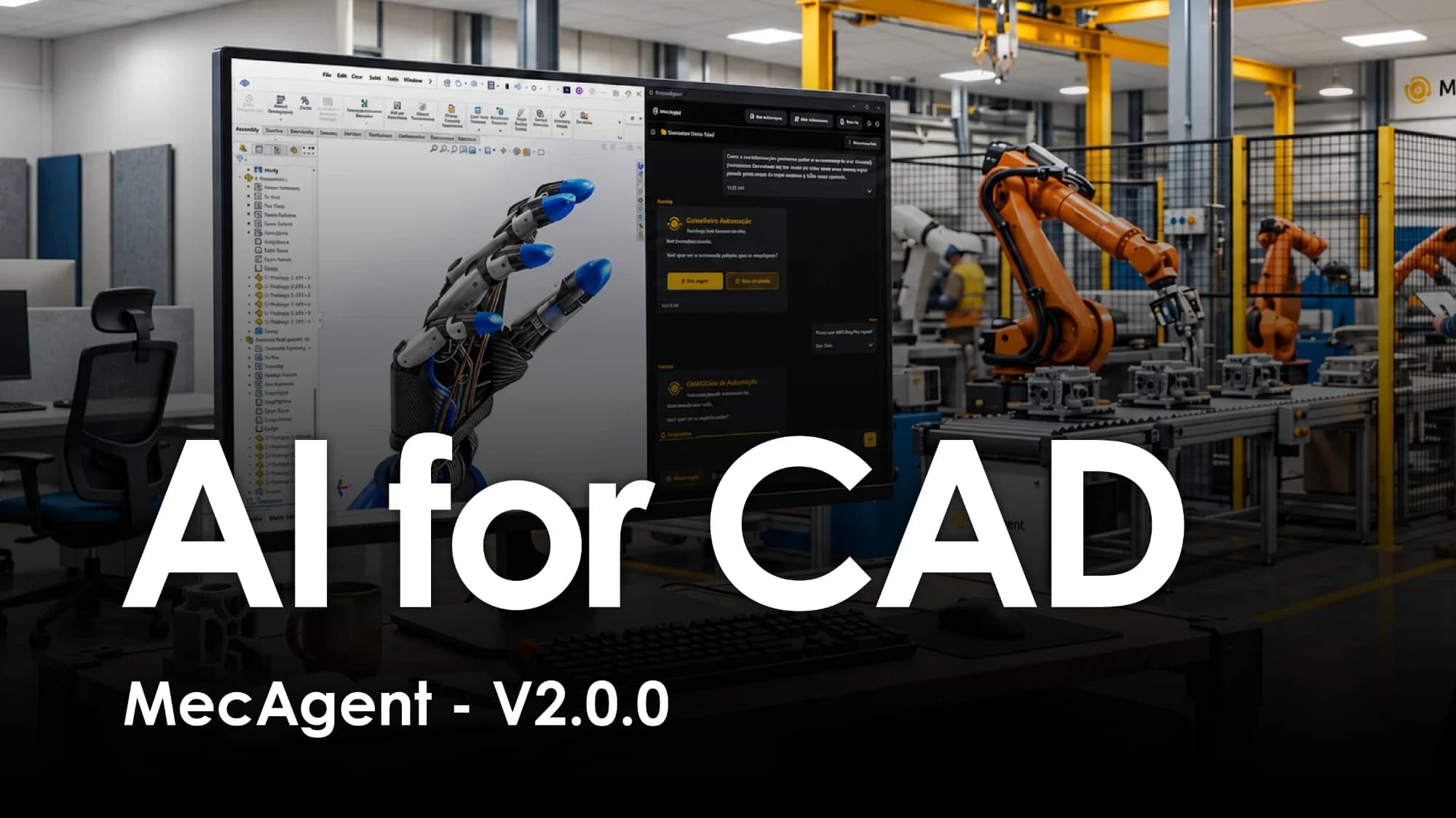 AI for CAD: MecAgent V2.0.0, the AI CAD copilot inside SolidWorks (introduction video)